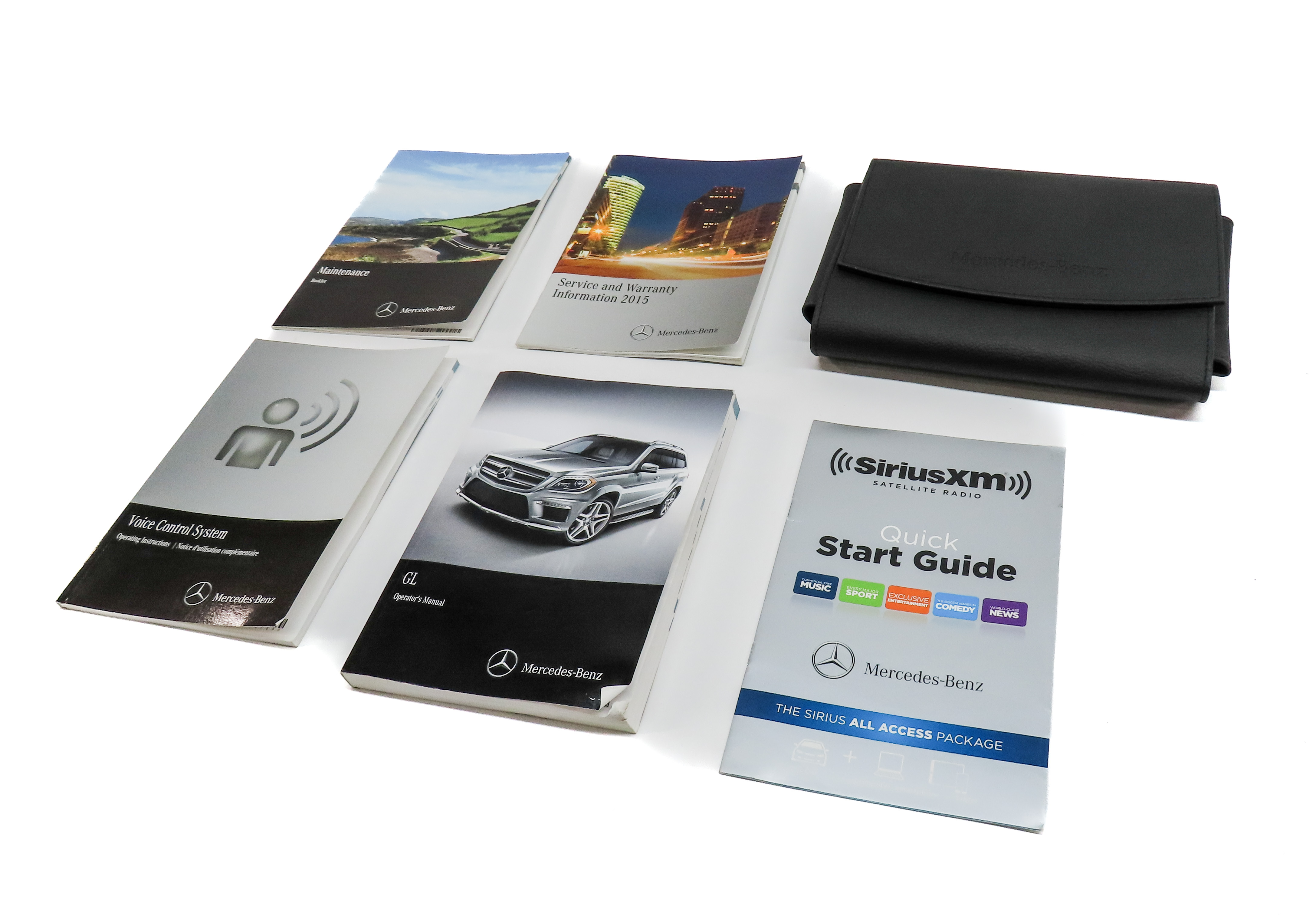 15 MERCEDES GL550 (X166) 4.6L (M278) ENGINE OWNER'S MANUAL BOOKLET SET/6 w/ CASE — exact item pictured